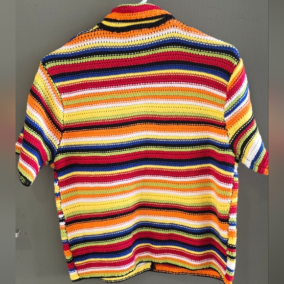 Women Colorful Crochet Style Shirt - Picture 2 of 2